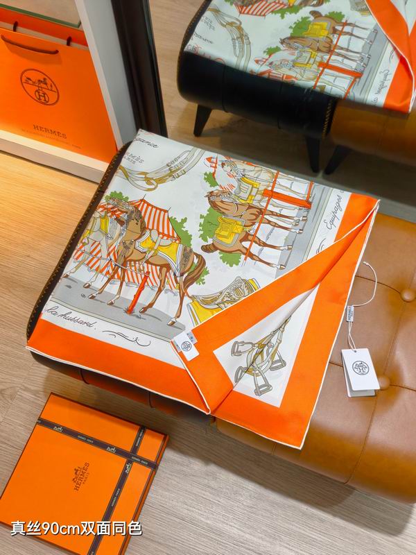 Hermes silk scarf 90X90cm E15 (11)