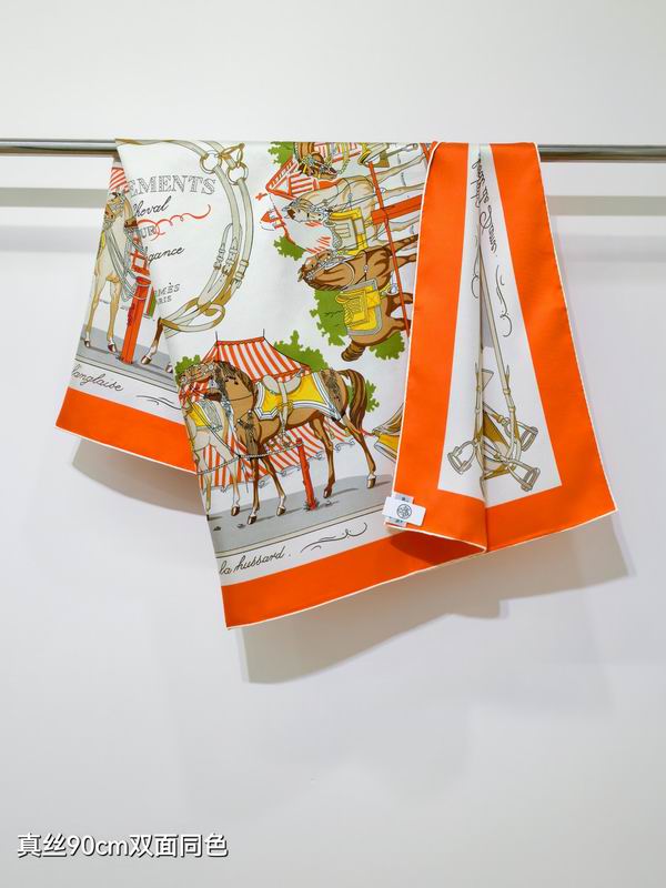 Hermes silk scarf 90X90cm E15 (13)