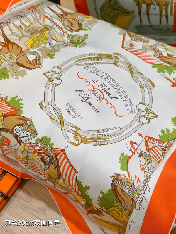 Hermes silk scarf 90X90cm E15 (14)