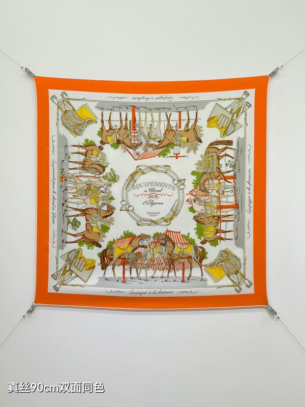 Hermes silk scarf 90X90cm E15 (16)