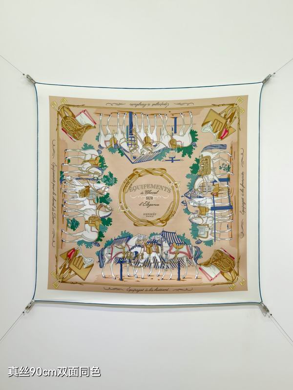 Hermes silk scarf 90X90cm E15 (25)