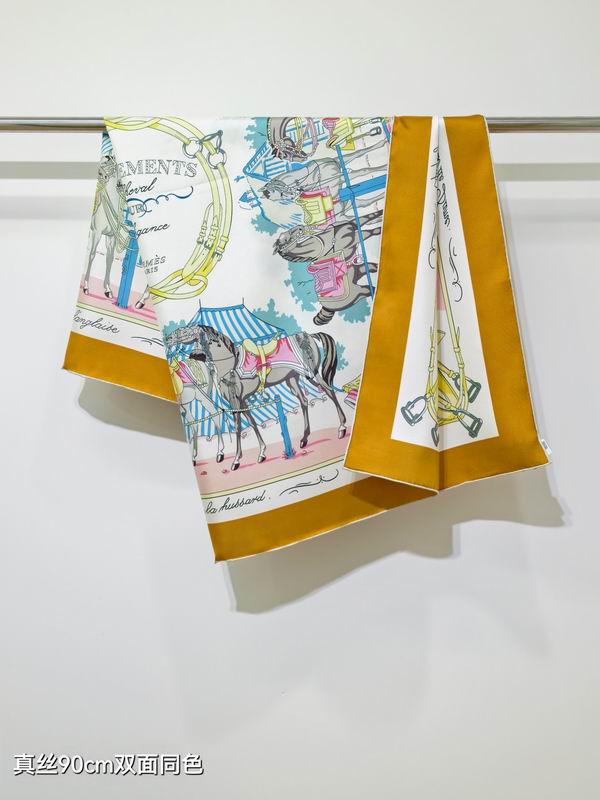 Hermes silk scarf 90X90cm E15 (29)