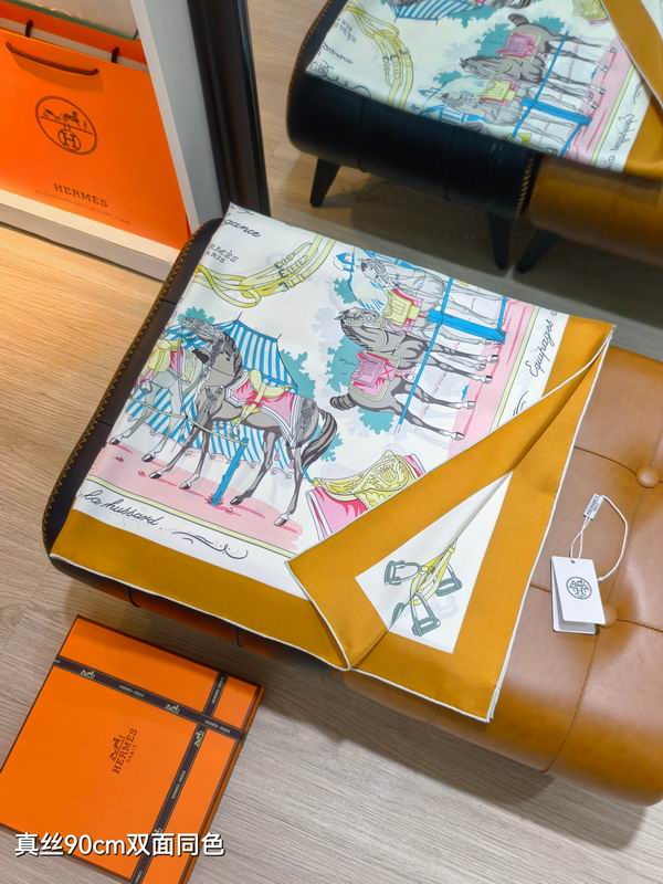 Hermes silk scarf 90X90cm E15 (33)