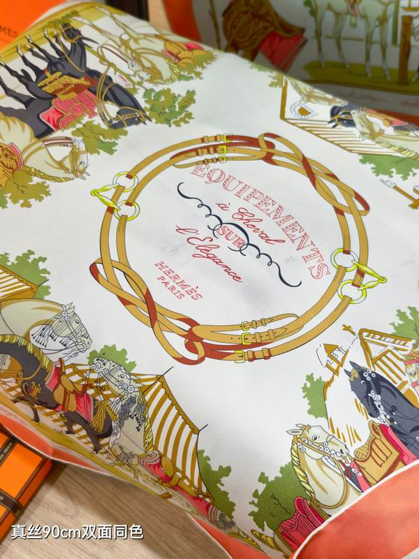 Hermes silk scarf 90X90cm E15 (4)