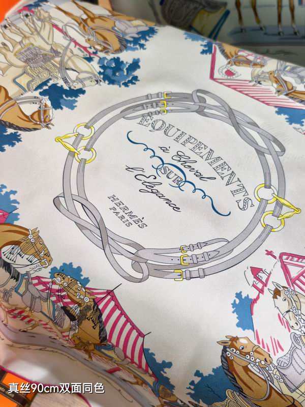 Hermes silk scarf 90X90cm E15 (41)