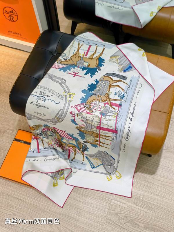 Hermes silk scarf 90X90cm E15 (42)