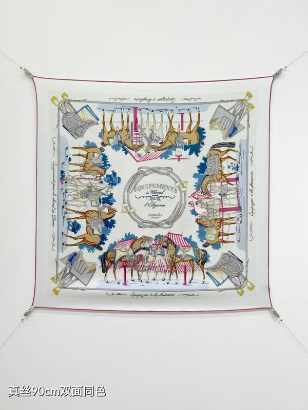 Hermes silk scarf 90X90cm E15 (43)