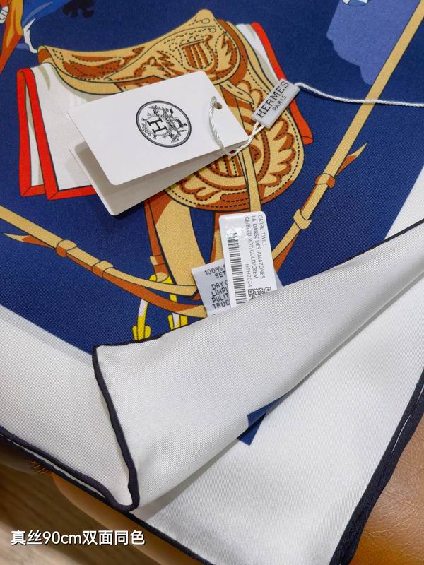 Hermes silk scarf 90X90cm E15 (48)