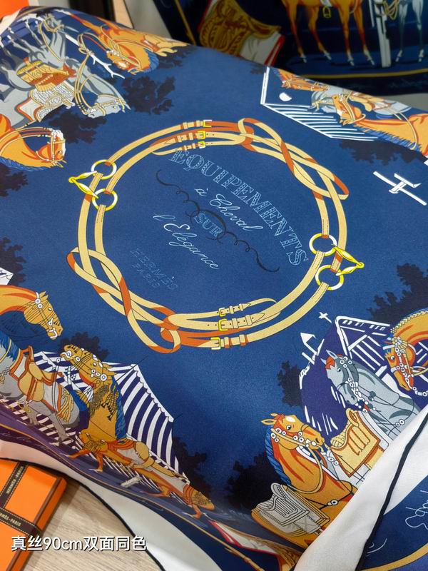 Hermes silk scarf 90X90cm E15 (49)
