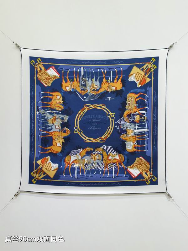 Hermes silk scarf 90X90cm E15 (53)