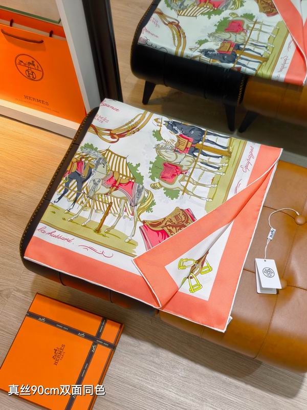 Hermes silk scarf 90X90cm E15 (6)