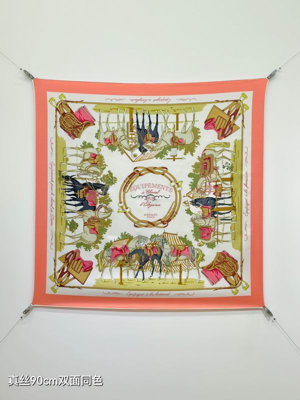 Hermes silk scarf 90X90cm E15 (7)
