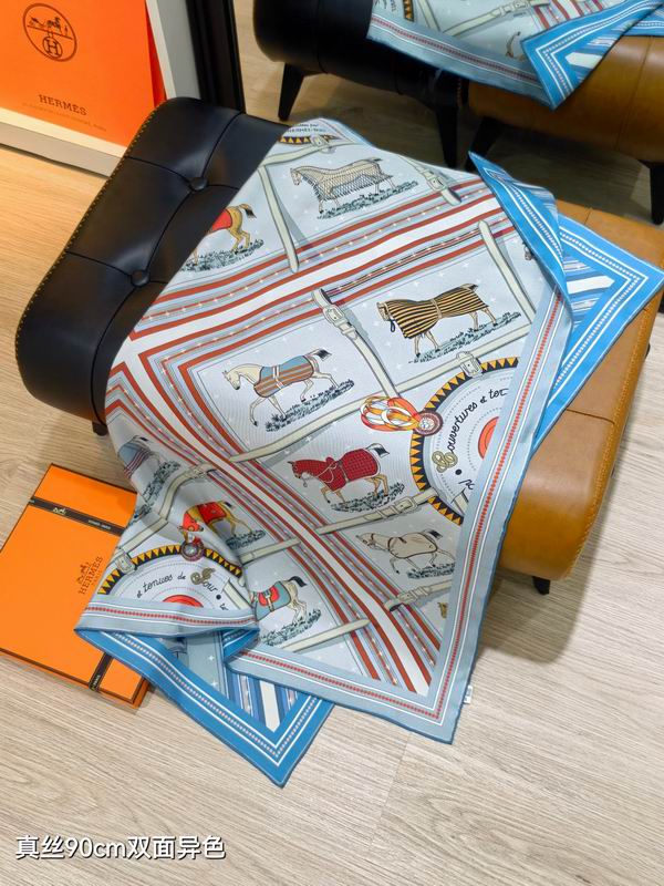 Hermes silk scarf 90X90cm E41 (16)