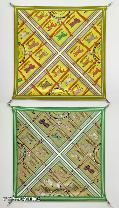 Hermes silk scarf 90X90cm E41 (8)