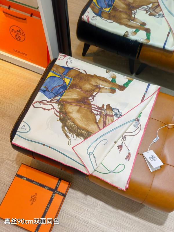 Hermes silk scarf 90X90cm E42 (17)