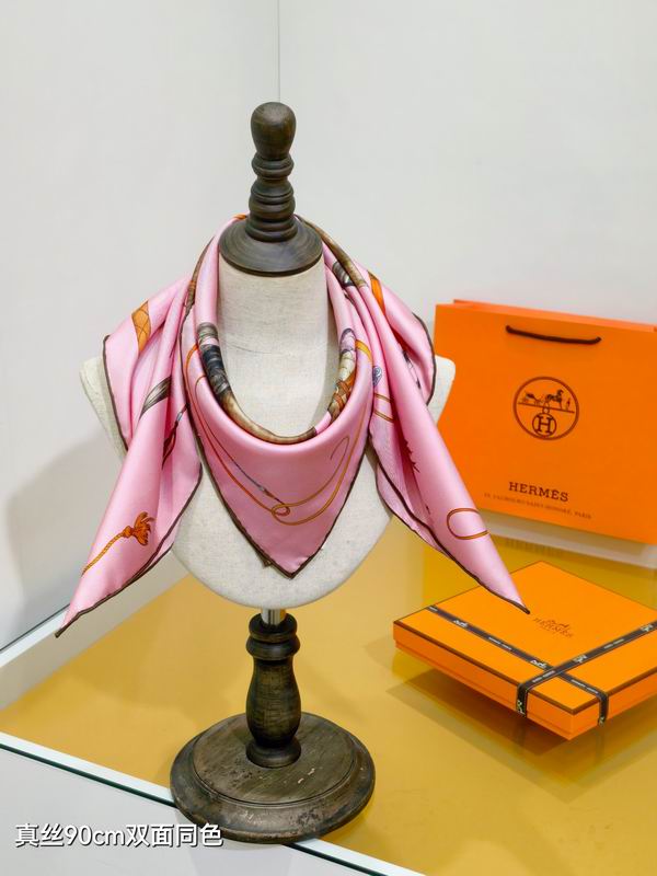 Hermes silk scarf 90X90cm E42 (22)