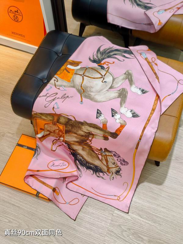Hermes silk scarf 90X90cm E42 (26)
