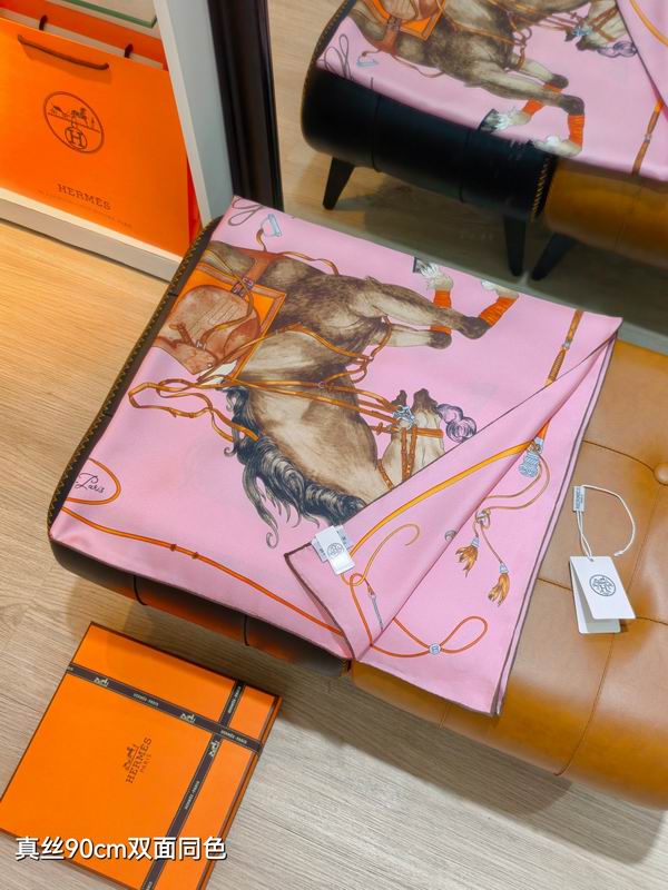 Hermes silk scarf 90X90cm E42 (27)