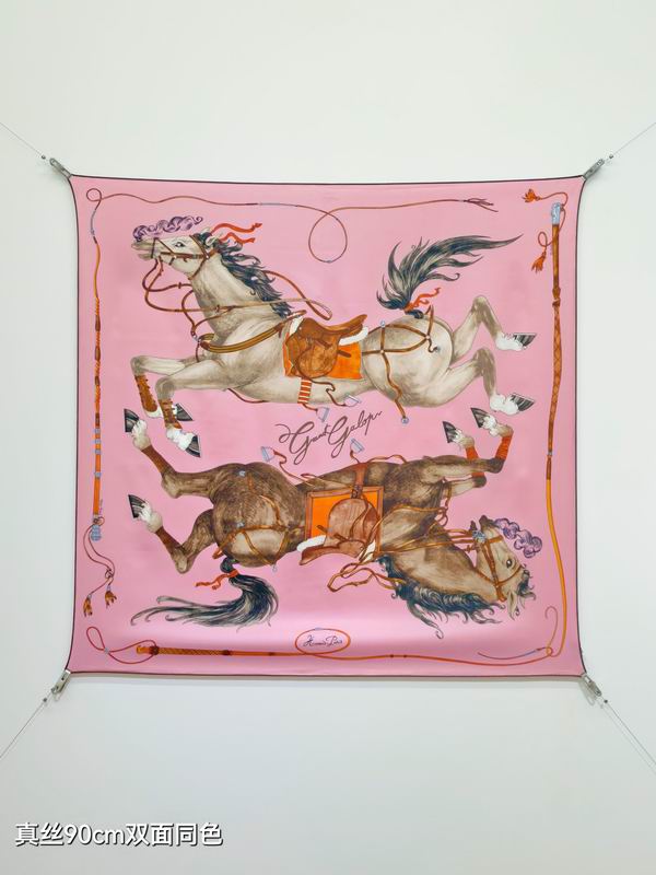 Hermes silk scarf 90X90cm E42 (28)