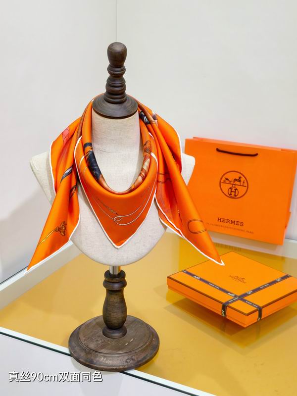 Hermes silk scarf 90X90cm E42 (3)