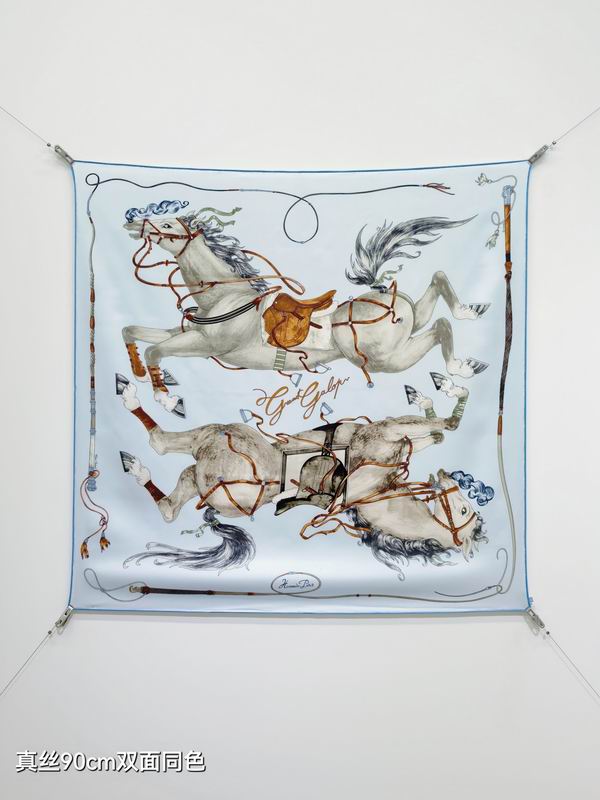 Hermes silk scarf 90X90cm E42 (38)