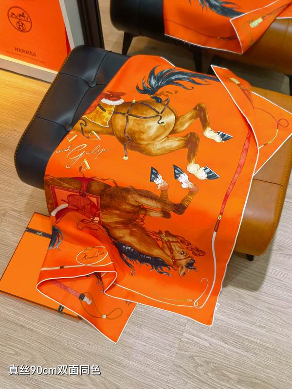Hermes silk scarf 90X90cm E42 (7)