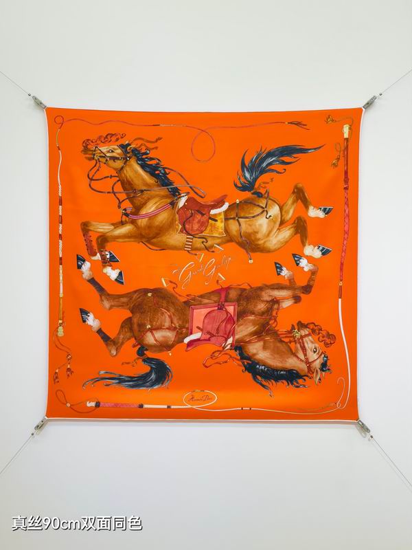 Hermes silk scarf 90X90cm E42 (9)