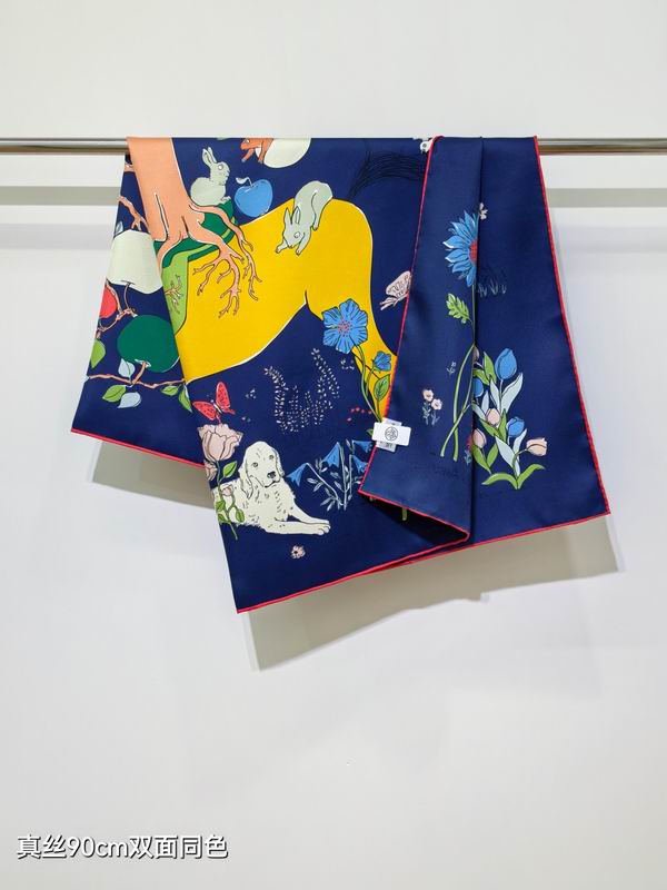 Hermes silk scarf 90X90cm E52 (13)