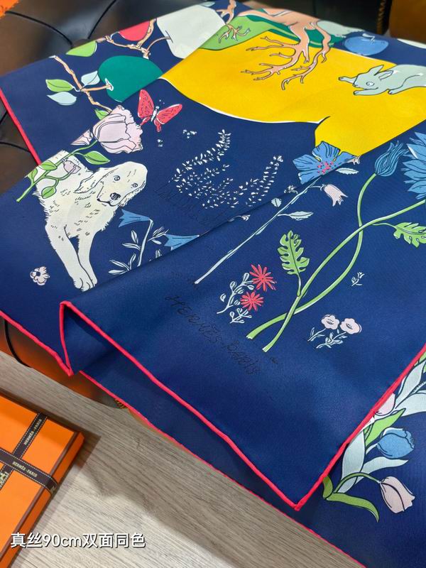 Hermes silk scarf 90X90cm E52 (15)
