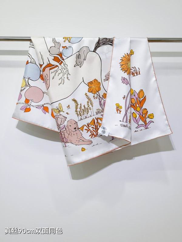 Hermes silk scarf 90X90cm E52 (23)
