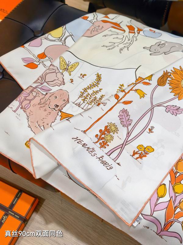 Hermes silk scarf 90X90cm E52 (25)