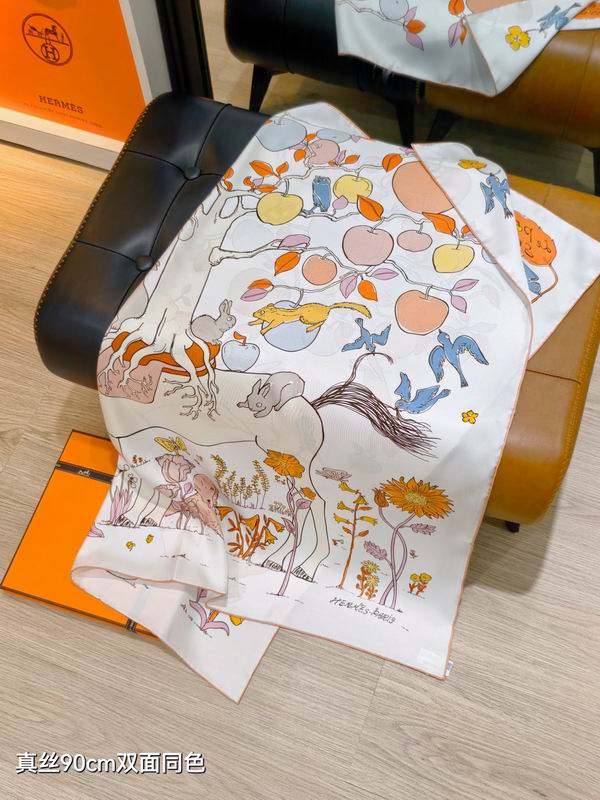 Hermes silk scarf 90X90cm E52 (26)