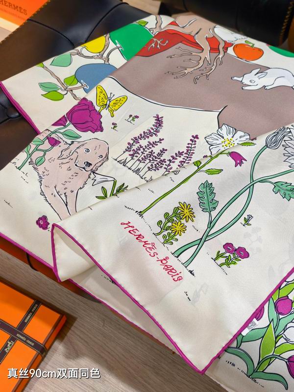 Hermes silk scarf 90X90cm E52 (35)