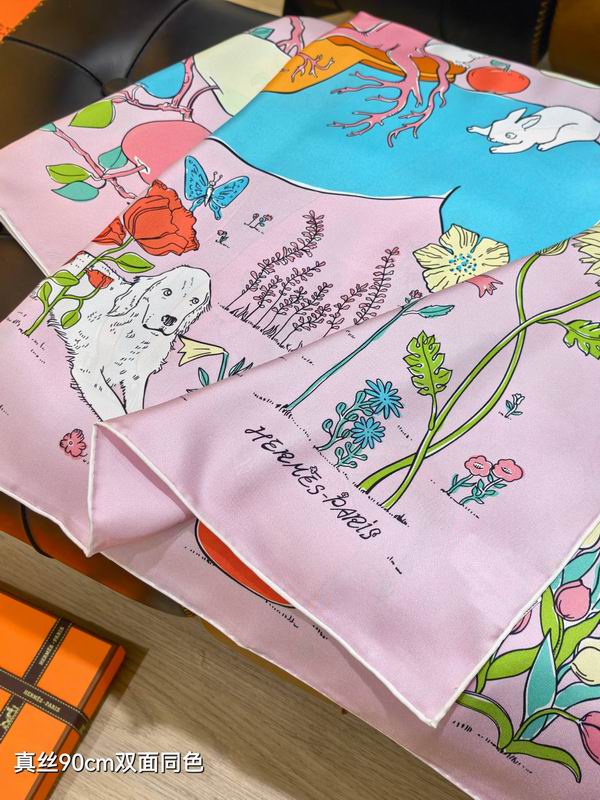 Hermes silk scarf 90X90cm E52 (45)