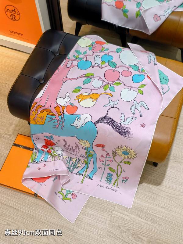 Hermes silk scarf 90X90cm E52 (46)