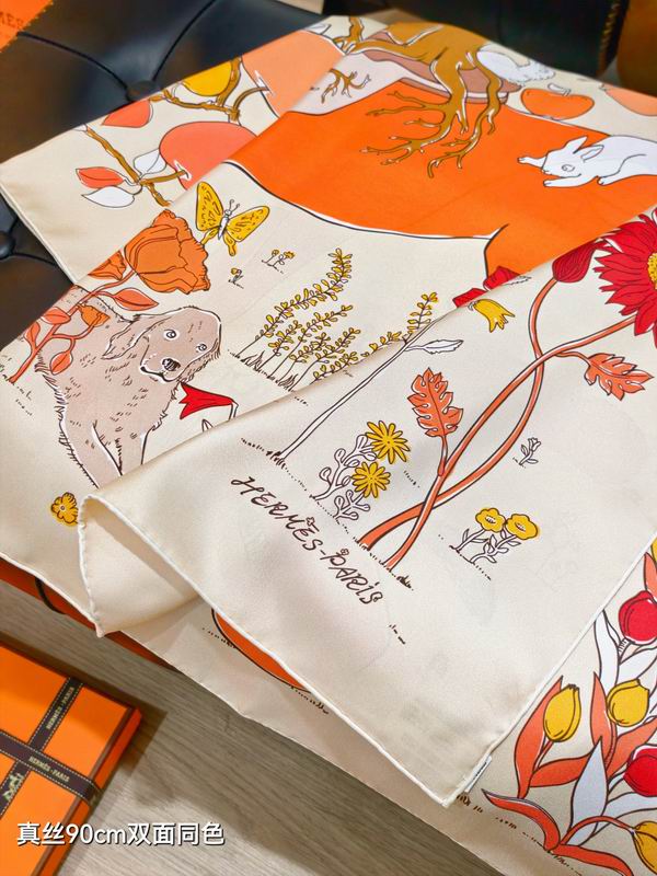Hermes silk scarf 90X90cm E52 (5)