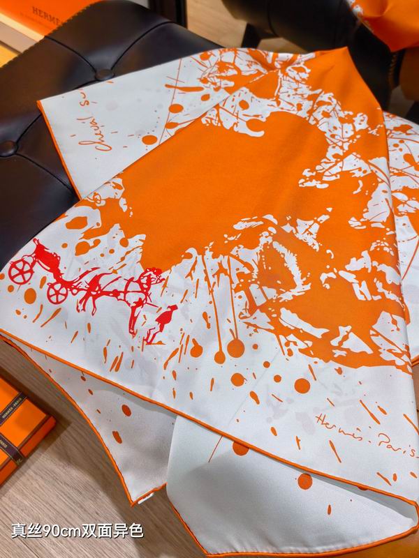 Hermes silk scarf 90X90cm E54 (15)