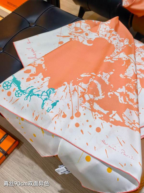 Hermes silk scarf 90X90cm E54 (35)