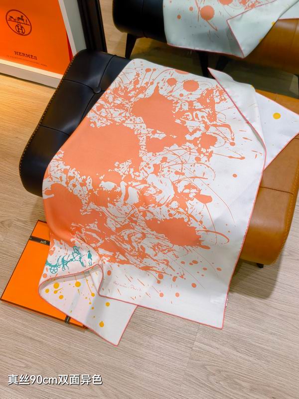 Hermes silk scarf 90X90cm E54 (36)