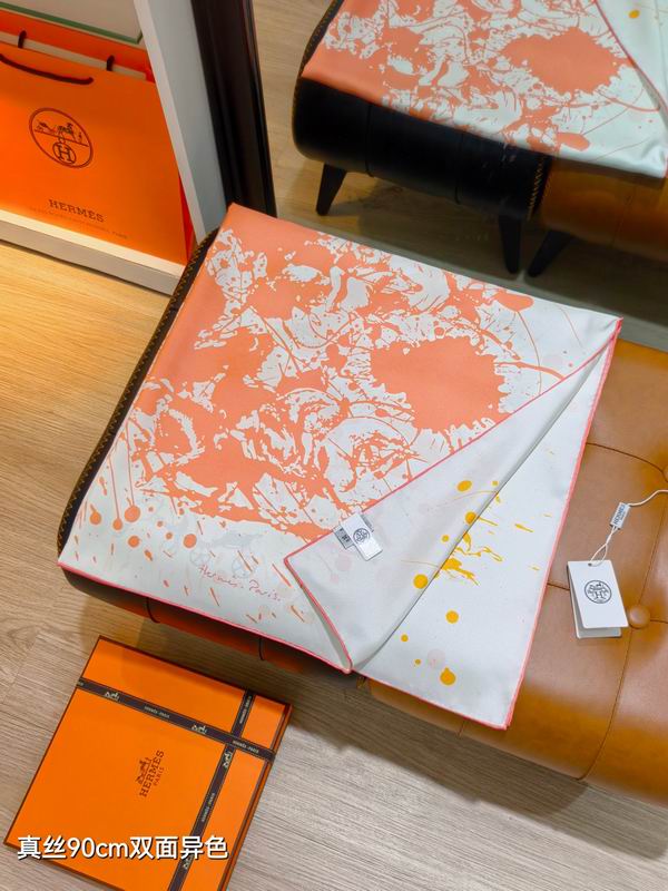 Hermes silk scarf 90X90cm E54 (37)