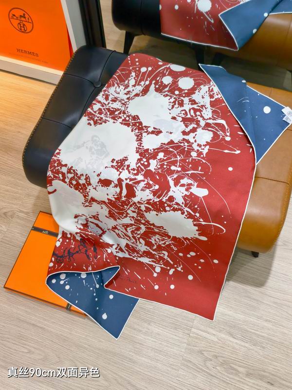 Hermes silk scarf 90X90cm E54 (46)