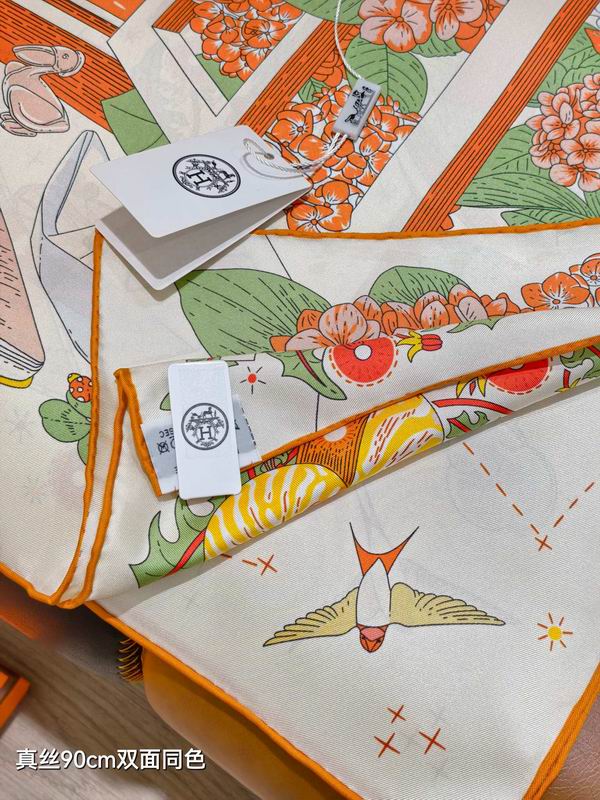 Hermes silk scarf 90X90cm E55 (13)