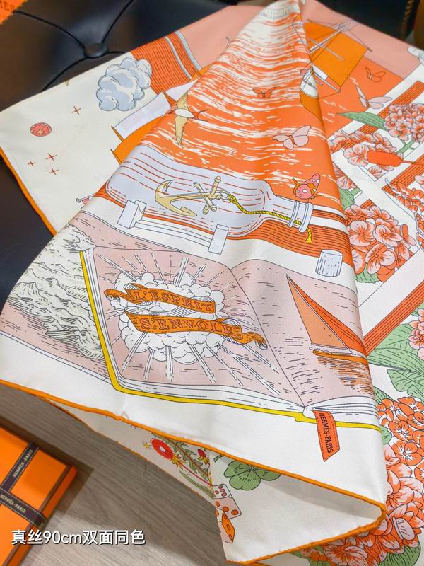 Hermes silk scarf 90X90cm E55 (14)