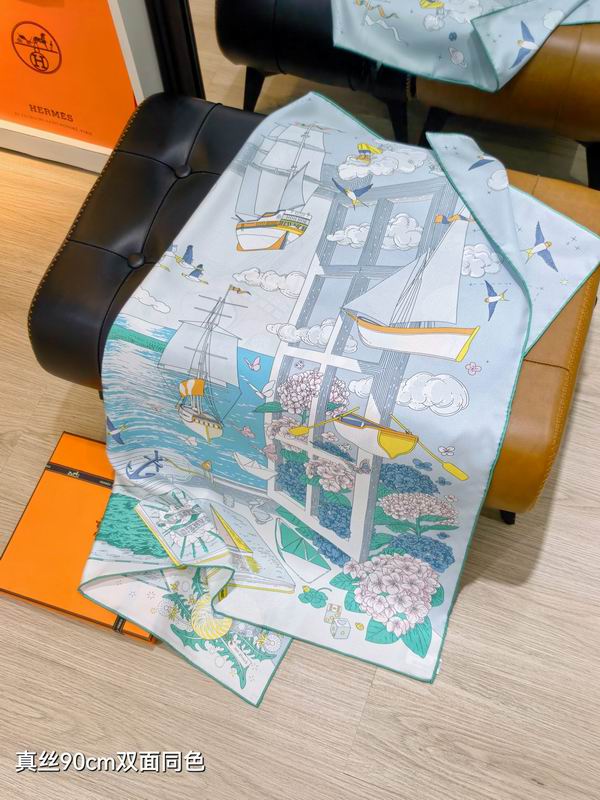 Hermes silk scarf 90X90cm E55 (23)