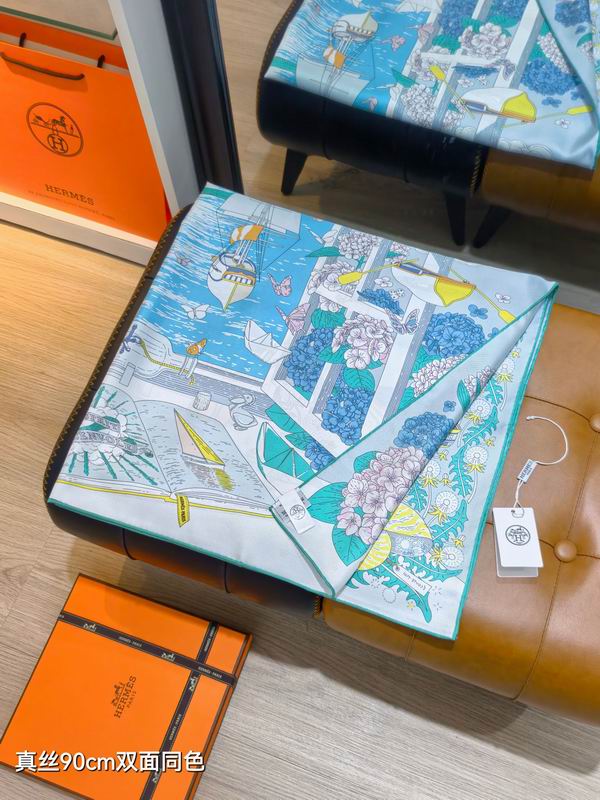 Hermes silk scarf 90X90cm E55 (24)