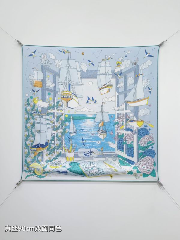 Hermes silk scarf 90X90cm E55 (25)