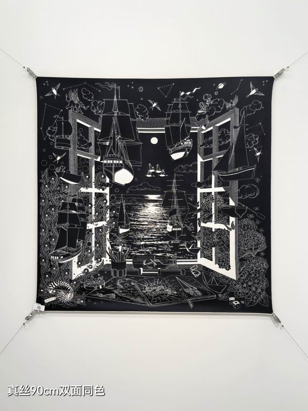 Hermes silk scarf 90X90cm E55 (43)