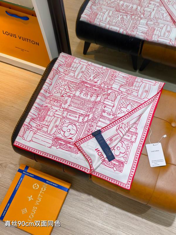 LV silk scarf 90X90cm E14 (34)