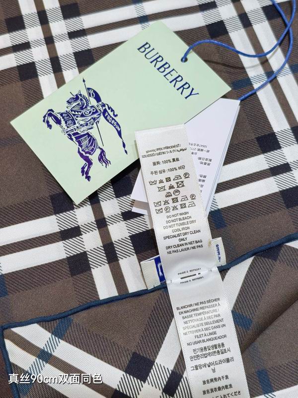 Burberry Silk Scarf 90X90cm E35 (4)