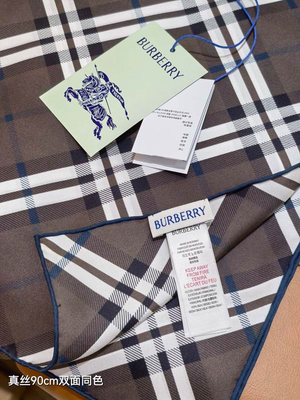 Burberry Silk Scarf 90X90cm E35 (5)